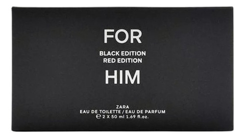 Set De 2 Perfumes Zara For Him Edicion Black/red Premium Volumen De La Unidad 50 Ml