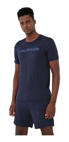 Imagem 1 de 5 de Pijama Calvin Klein Masculino Bermuda Azul - Original 
