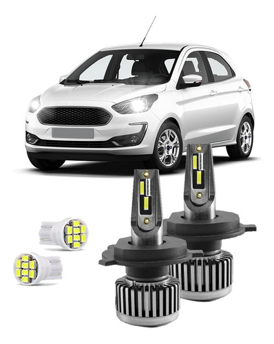 Kit Ultra Nano Led R8 Ford Ka 2015/2020 30000 Lúmens 6500k