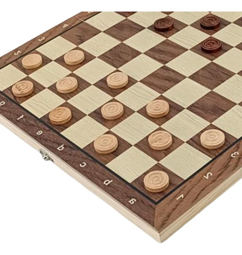 Zlj Juego Ajedrez Backgammon Portátil Madera