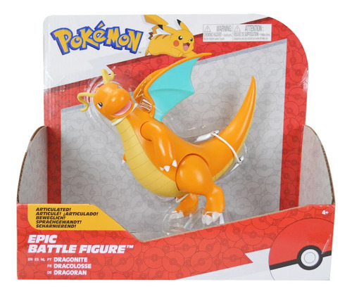 Pokémon Boneco Articulado Dragonite Batalha Épica Sunny