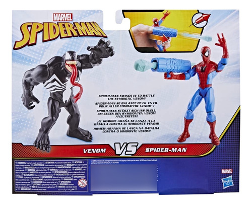 Figura De Acción Venom Vs Spider-man Con Lanza Telarañas