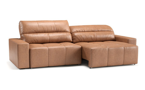 Sofa Pietro - 100% Cuero - 4 Cuerpos - Marrón Claro