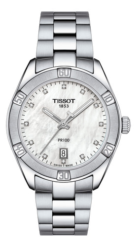 Reloj Tissot Pr100 Sport Chic Acero Blanco