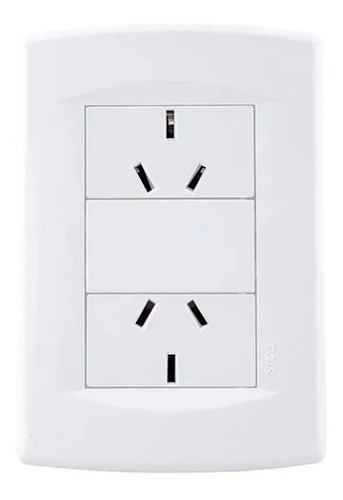 Imagen 1 de 4 de Llave De Luz Armada Sica Línea Life 2 Tomas Blanco Puro
