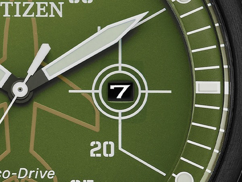 Reloj Citizen Avion Aw1735-03x Original Caballero Color De La Correa Negro Color Del Bisel Negro Color Del Fondo Verde