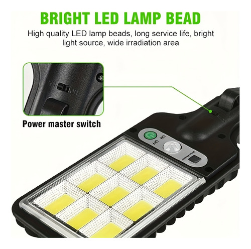 Sensor Humano De Luz De Seguridad Solar Cob, 3 Modos