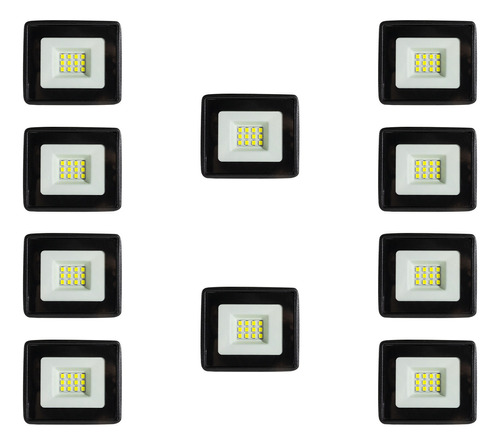 10x Reflector Led 10w Equivale 100w P/ Casas Jardin Comercio