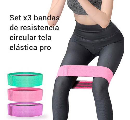 Set X3 Bandas De Resistencia Circular En Tela Elástica Pro