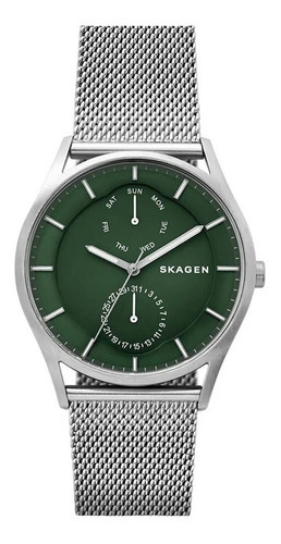 Relógio Skagen - Skw6383/1kn - Nota Fiscal Cor Da Correia Prateado Cor Do Bisel Prateado Cor Do Fundo Verde-escuro