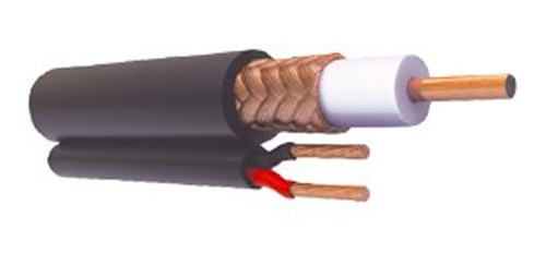 Cable Coaxial Rg59 Siamés Para Hd+ 2 Hilos Calibre 20 1m