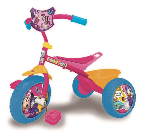 Triciclo Mid Minnie Disney Con Canasto Trasero