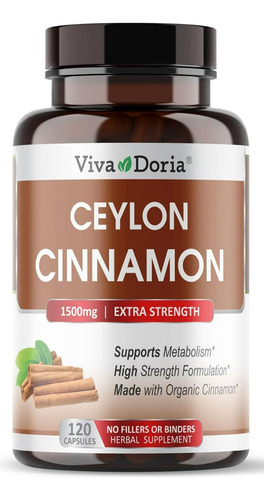 Suplemento Viva Doria Canela De Ceilão 500 Mg 120 Cápsulas