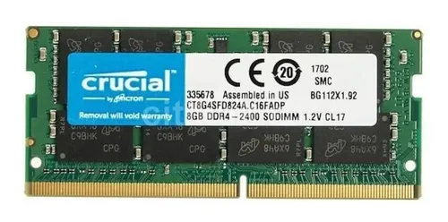 Memória RAM verde 8GB 1 Crucial CT8G4SFD824A | Frete grátis
