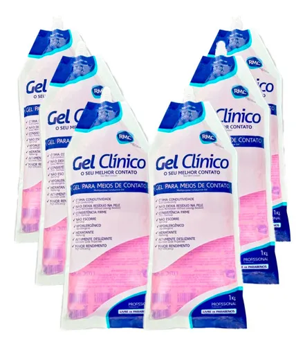 Kit 6 Gel Conductor Estética Fisioterapia Medicina Rosa 1kg