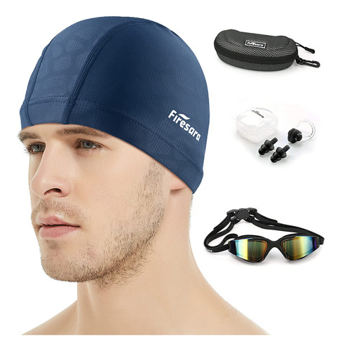 Firesara Gorro Natacion Tela+gafa