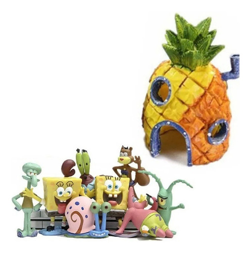Set De Decoración De Pecera De Bob Esponja Casa De Piña