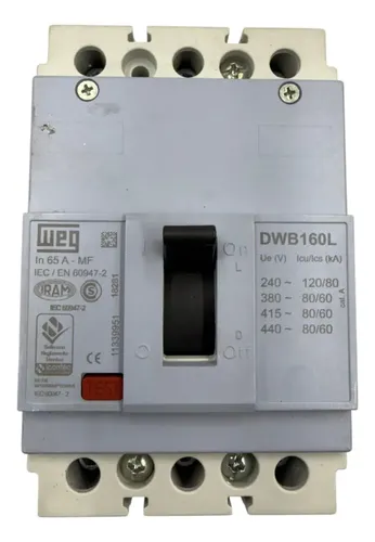 Disjuntor Tripolar Caixa Moldada Weg Dwb160l 65a | Parcelamento