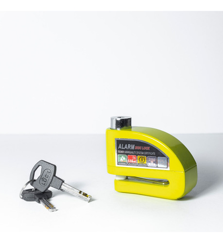 Candado De Disco Con Alarma - En Verde 5mm