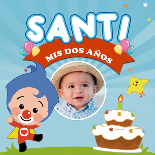 Lona 1 X 1 Metros Personalizada Fiesta Cumpleaños Personajes Plim Plim