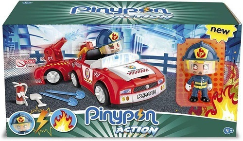 Pinypon Action Auto Bombero + Figura Y Acces