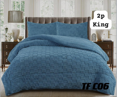 Cobertor Texturizado Medida King Diseño Cuadrille