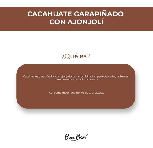 Imagen 2 de 5 de Cacahuate Garapiñado Con Ajonjolí 700 Gr. Bam Boo! Lifestyle