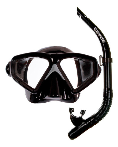 Kit Mergulho Cetus Shark Fun 3pç (máscara Nadadeira Snorkel) Tamanho Preto 37-38