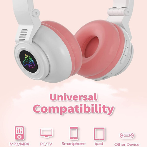 Audífonos Bluetooth Inalámbricos Con Luz De Unicornio Para