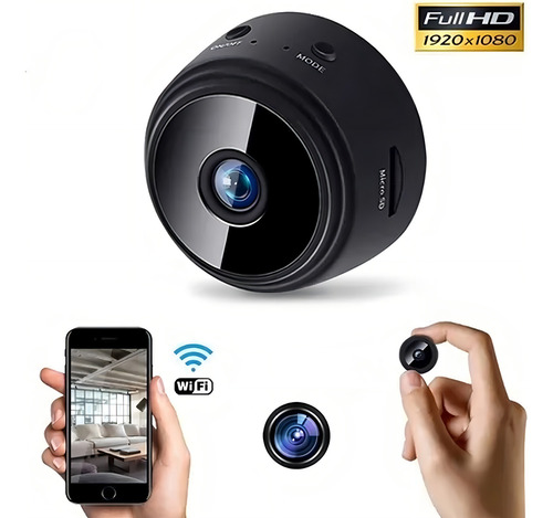 Mini Cámara De Seguridad Espía A9 Inalámbrica Hd 1080p Wifi Color Negro