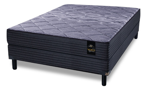 King Koil Colchon Y Sommier Devon 2 Plazas 130x190x26 Resortes Bonnell Firme Gris Oscuro
