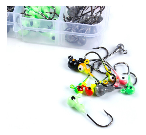 Para 100pcs Ganchos De Cabeza Plomado Pescador Aparejo