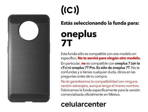 Funda Premium Oneplus 7t Case Protector Carbono One Plus 1+