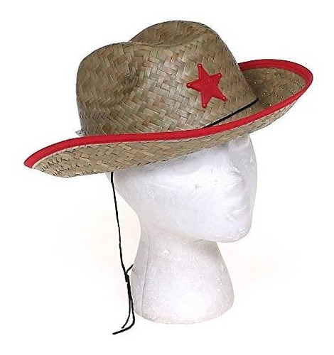 Sombrero De Sheriff De Paja Vaquero Para Niños Con Estrella