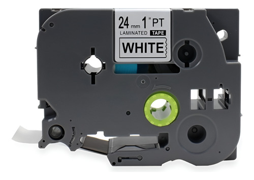 15 Fitas Compatível Com Tze Tz-251 24mmx8m Rotulador Branca Cor Branco