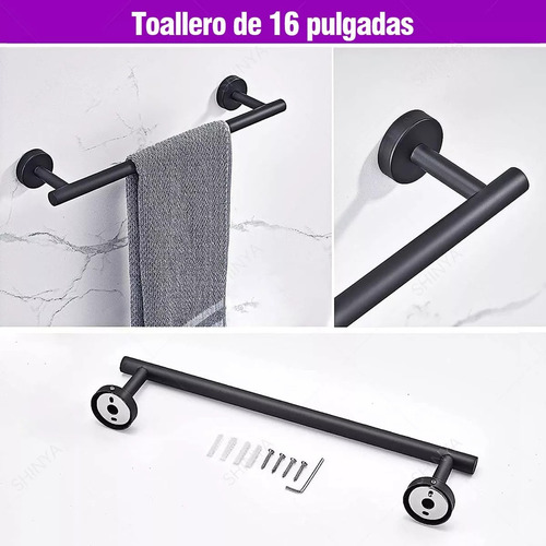 5pcs Juego Sets De Accesorios Para Baño Inoxidable 40cm