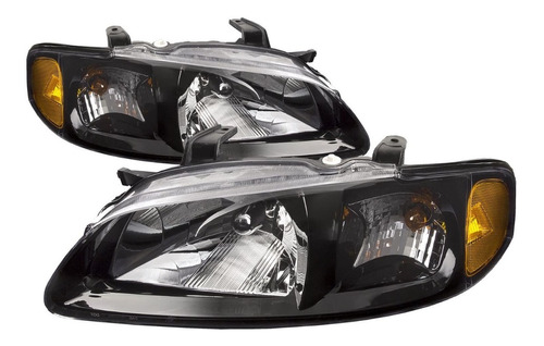 Par De Faros Fondo Negro Nissan Sentra 2001 2002 2003 01 02