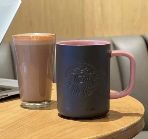 Taza Blackpink Starbucks Completamente Original Negro/rosa Black Pink