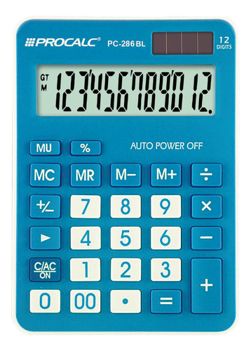 Calculadora De Mesa 12 Dígitos - Azul