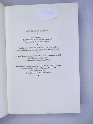 Libro The Harmonies Of The World Ptolemy 186k2 (Usado)