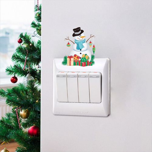 Adhesivo Navideño H Con Forma De Trineo De Renos, De Pvc, Co