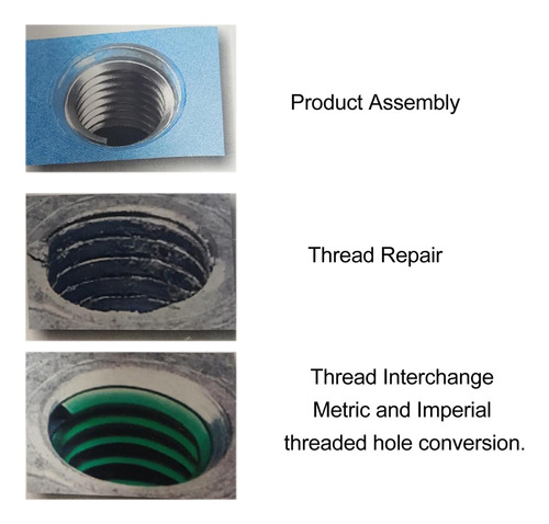 Kit De Insertos De Reparación De Roscas Métricas De Acero In
