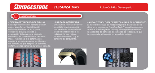 Combo X 2 Bridgestone 205/40 R17 84w Turanza T005 Br