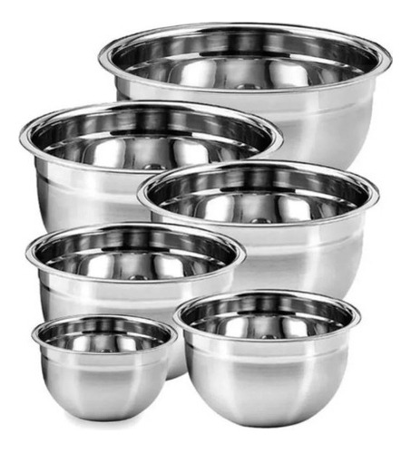 Tigela Em Aço Inox - Bowl - 22 Cm Baccani Cor Cinza