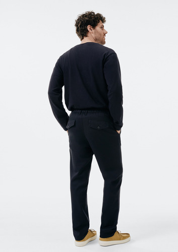 Calça Masculina Taper Em Sarja Com Linho Hering