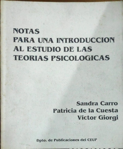 Notas Para Introduccion Al Estudio De Las Teorias Psicologic