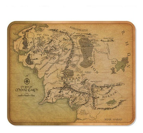 Mouse Pad Senhor Do Anéis Terra Média Senhor Do Anéis