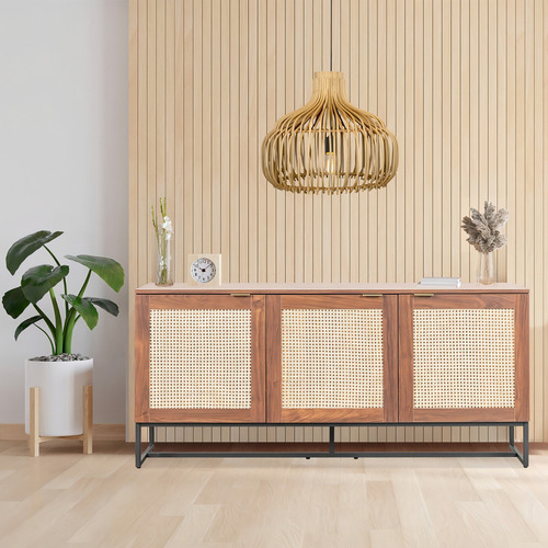 Credenza Recibidor Mundo In Akumal Mesa Bufetera 120x33 Cm Color Nogal