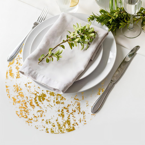 Mog Manteles Individuales Desechables 60pz Decoracion Hogar 33cm Dorado Desechables Oro