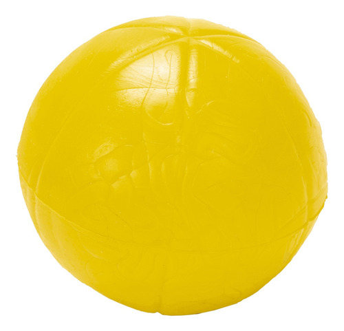 Brinquedo Bola Maciça Atomo 55mm Borracha Aroma Tutti-frutti Cor Amarelo